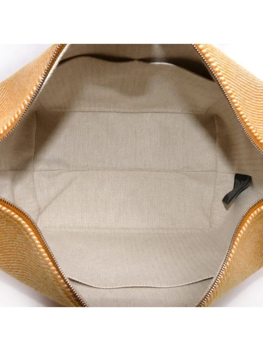 Hermes Brid-a-brac GM Pouch Orange Herringbone Cotton Canvas